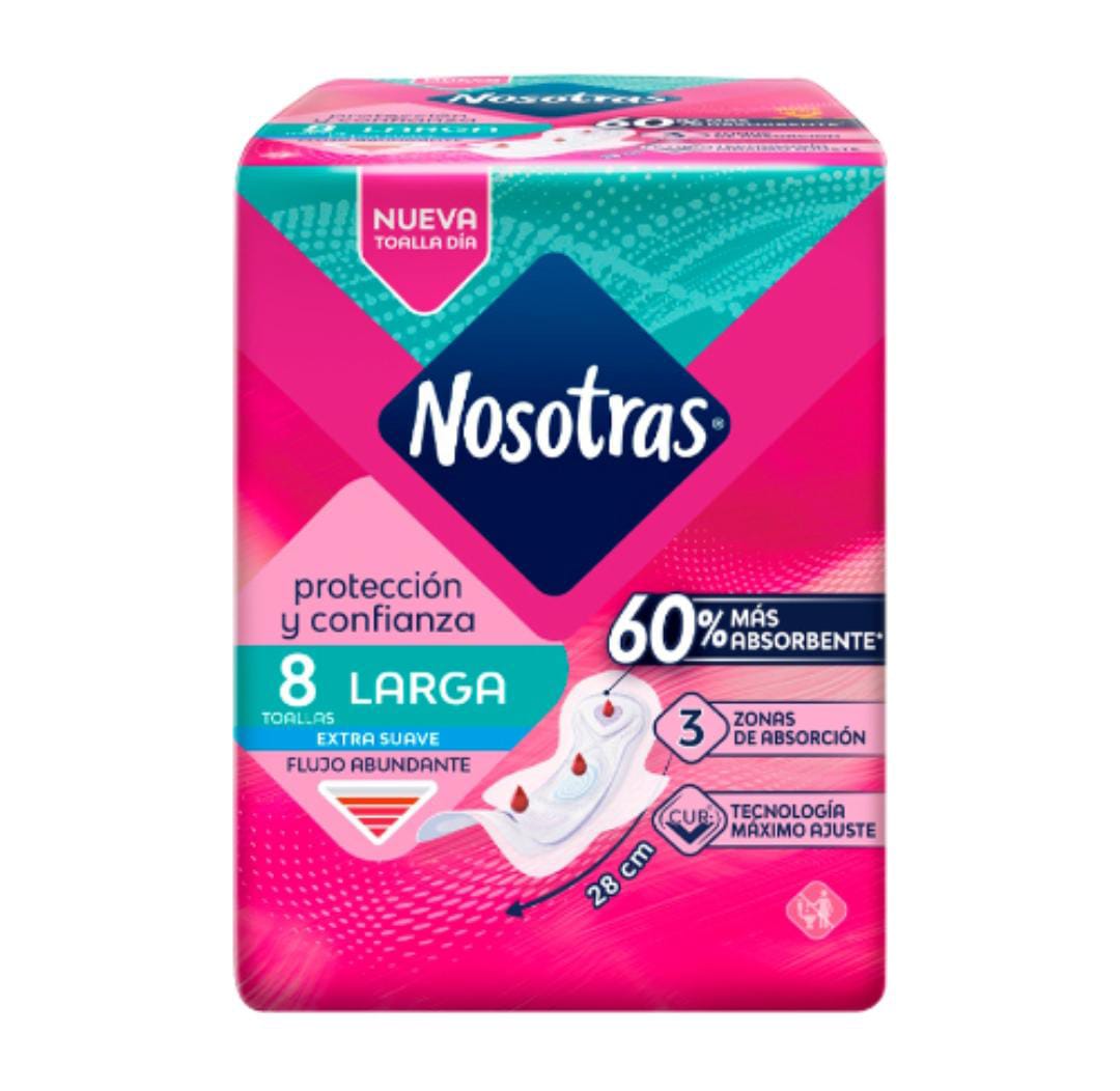 Nosotras Toalla Higienica Larga Tela X 8 Unidades