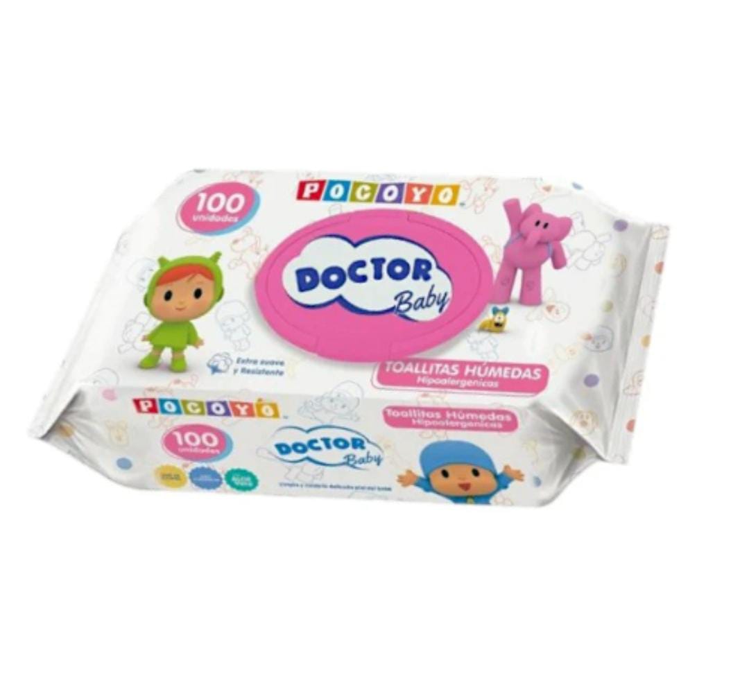 Doctor Baby Pocoyo Toallitas Humedas Niña X 100 Unidades